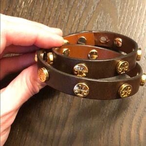 Tory Burch Leather Double Wrap Bracelet